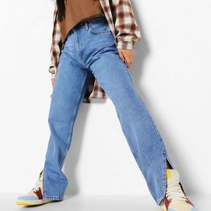 NWT Boohoo Petite Side Split Hem Jean